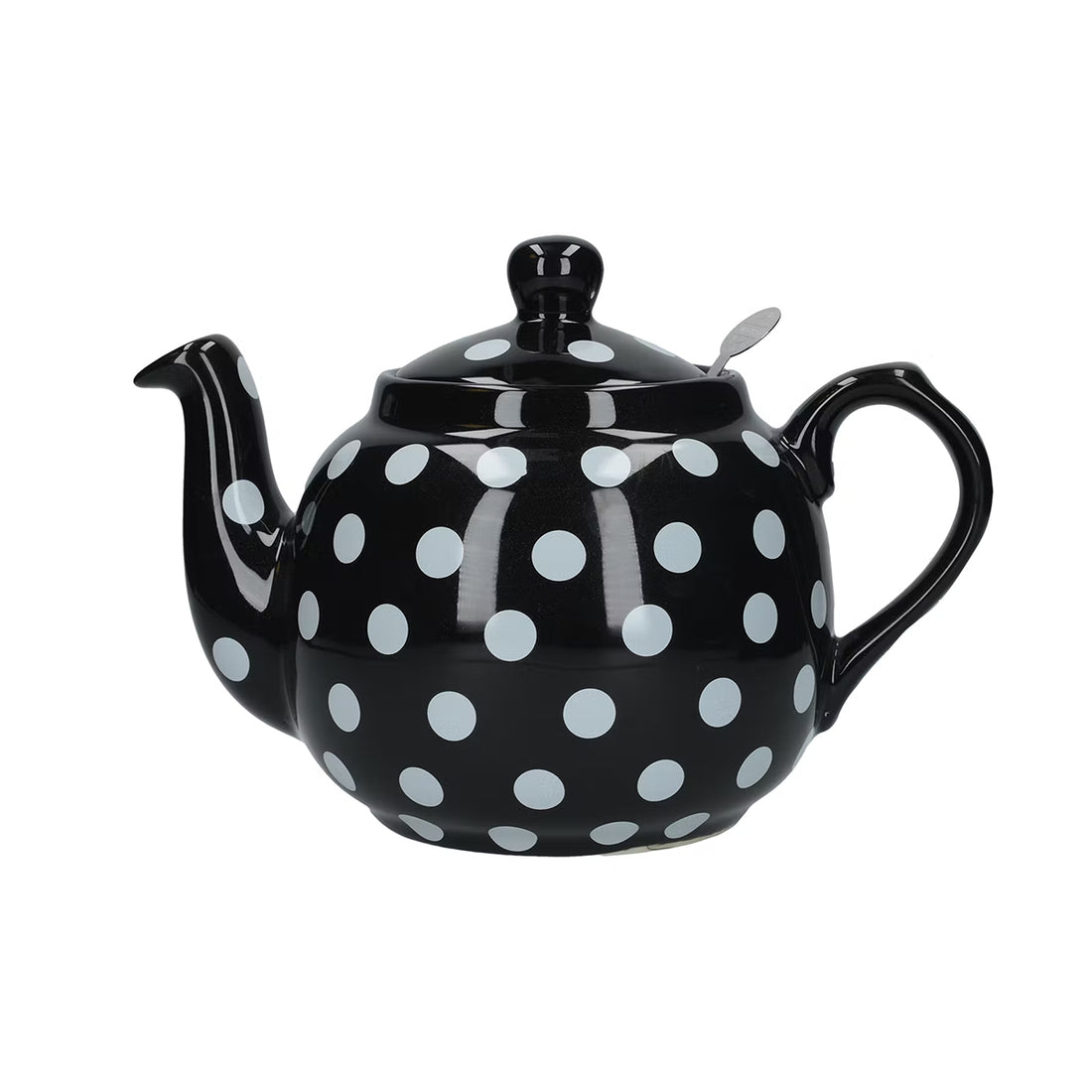 London Pottery, London Pottery Farmhouse 4 Cup Teapot - Black with White Spots, Redber Coffee