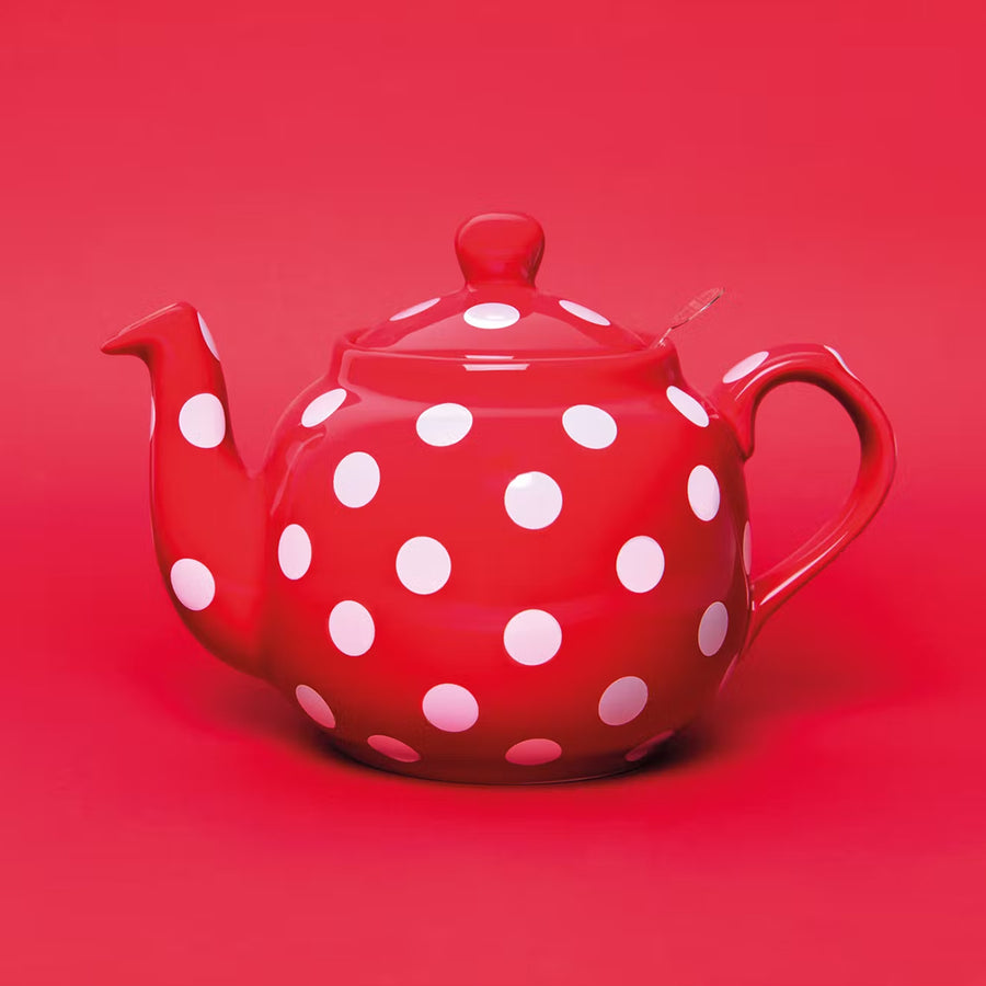 London Pottery, London Pottery Farmhouse 4 Cup Teapot - Red with White Spots, Redber Coffee