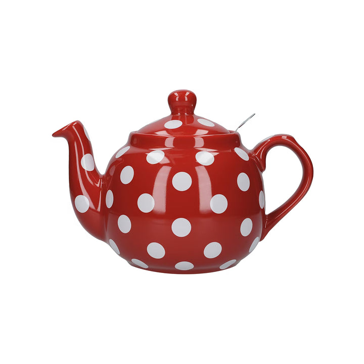 London Pottery, London Pottery Farmhouse 4 Cup Teapot - Red with White Spots, Redber Coffee