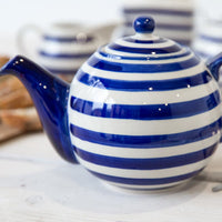 London Pottery, London Pottery Globe 4 Cup Teapot - Blue Bands, Redber Coffee