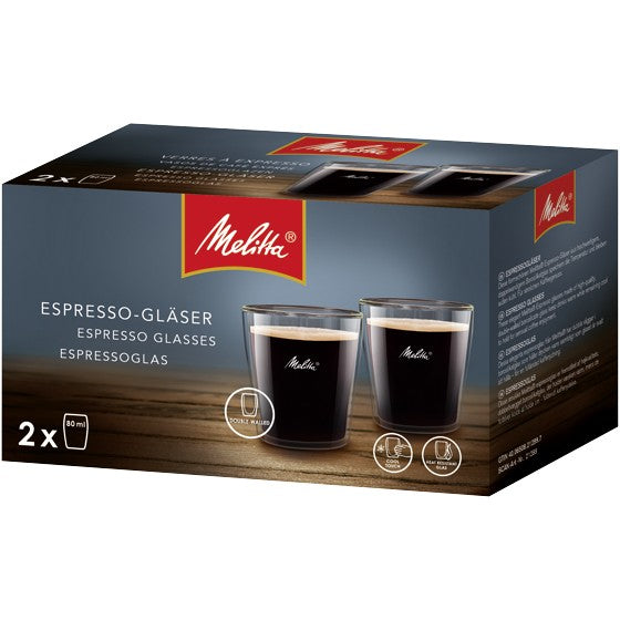 Melitta, Melitta Espresso Coffee Glasses Double Walled Set of 2 pcs, 0.08L, Redber Coffee