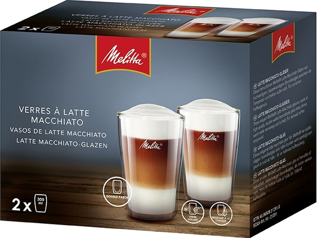 Melitta, Melitta Latte Macchiato Coffee Glasses Double Walled Set of 2 pcs, 0.30L, Redber Coffee