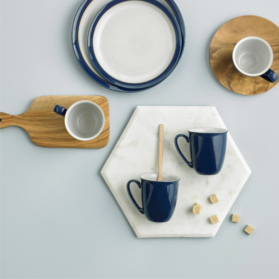 Denby, Denby Elements Dark Blue Set of 4 Coffee Beakers/Mugs, Redber Coffee