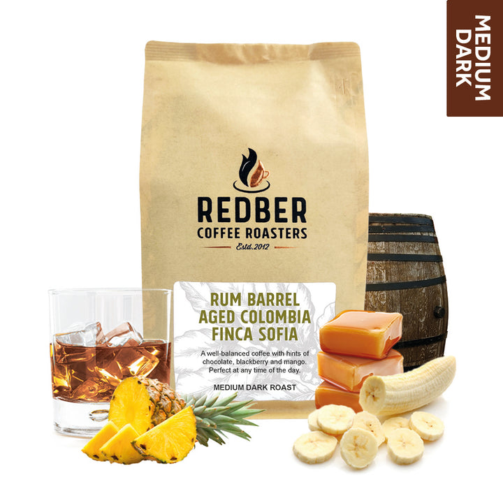 Redber, Plantation Rum Barrel Aged Colombia Finca Sofia, Redber Coffee