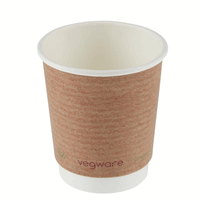 Vegware, Vegware Compostable Coffee Cups Double Wall 230ml / 8oz (Pack of 500), Redber Coffee