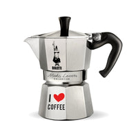 Bialetti, Bialetti Moka Express "I Love" Aluminium Stovetop Coffee Maker (6 Cup), Redber Coffee
