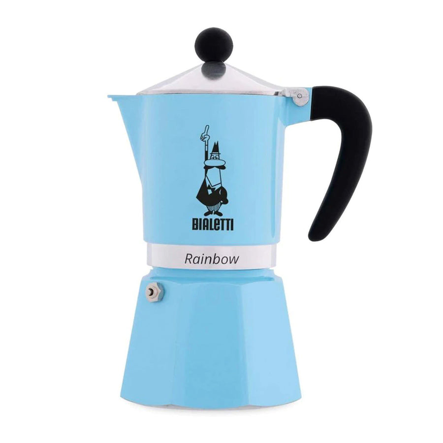 Bialetti, Bialetti Rainbow Aluminium Stovetop Coffee Maker (3 Cup) - Light Blue, Redber Coffee