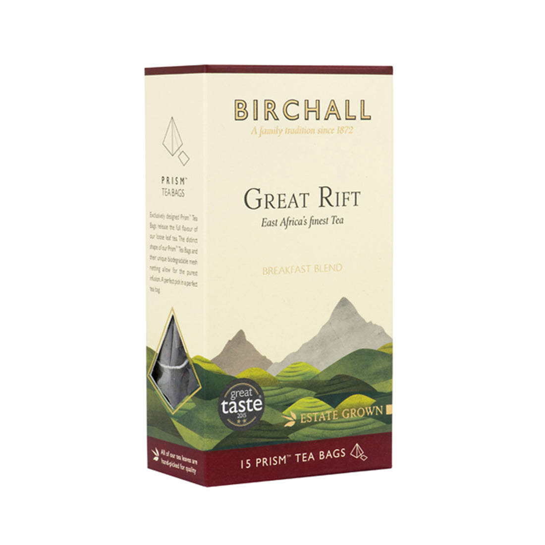 Birchall, Birchall Plant-Based Prism Tea Bags 15pcs - Great Rift Breakfast Blend (RFA Certified), Redber Coffee