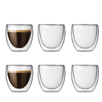 Bodum, Bodum Pavina Double Wall Glasses, 0.25L, Set of 6 - 4558-10-12, Redber Coffee