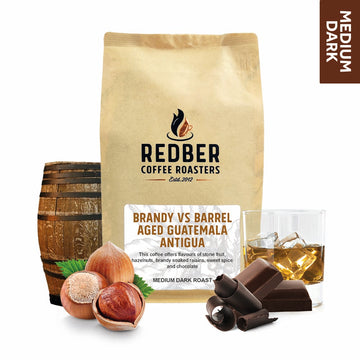 Redber, Brandy VS Barrel Aged Guatemala Antigua - Medium Dark Roast, Redber Coffee