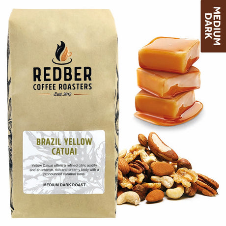 Redber, BRAZIL IPANEMA YELLOW CATUAI - Medium-Dark Roast Coffee, Redber Coffee
