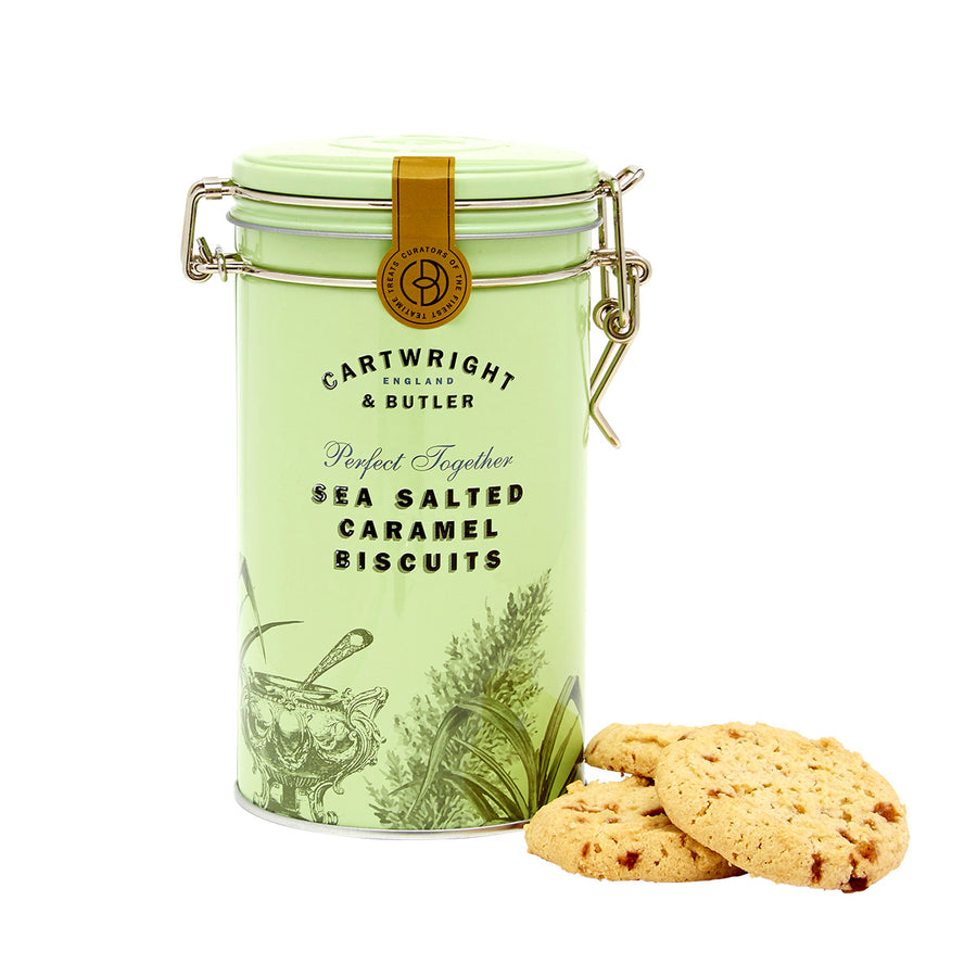 Cartwright & Butler, Cartwright & Butler Salted Caramel Biscuits in Tin, Redber Coffee