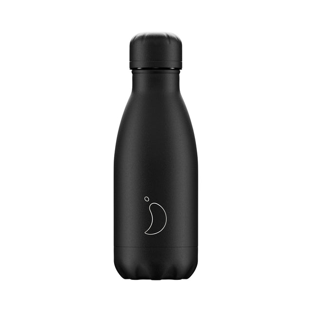 Chilly's, Chilly's Vacuum Insulated Stainless Steel 260ml Drinking Bottle - Monochrome All Black, Redber Coffee