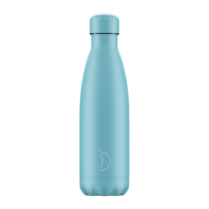 Chilly's, Chilly's Vacuum Insulated Stainless Steel 500ml Drinking Bottle - Pastel All Blue, Redber Coffee