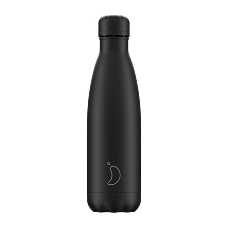 Chilly's, Chilly's Vacuum Insulated Stainless Steel 500ml Drinking Bottle - Monochrome All Black, Redber Coffee