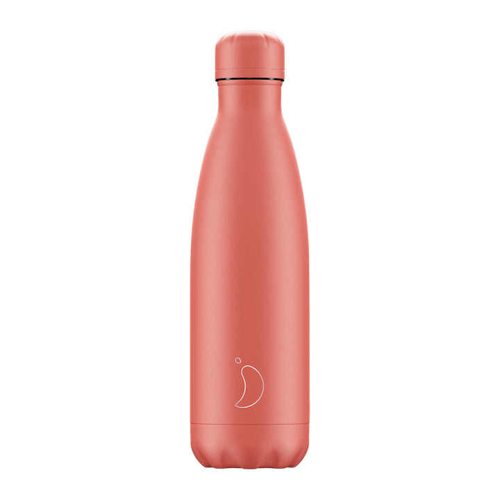 Chilly's, Chilly's Vacuum Insulated Stainless Steel 500ml Drinking Bottle - Pastel All Coral, Redber Coffee