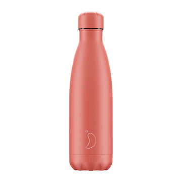 Chilly's, Chilly's Vacuum Insulated Stainless Steel 500ml Drinking Bottle - Pastel All Coral, Redber Coffee