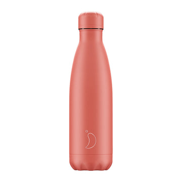 Chilly's, Chilly's Vacuum Insulated Stainless Steel 500ml Drinking Bottle - Pastel All Coral, Redber Coffee