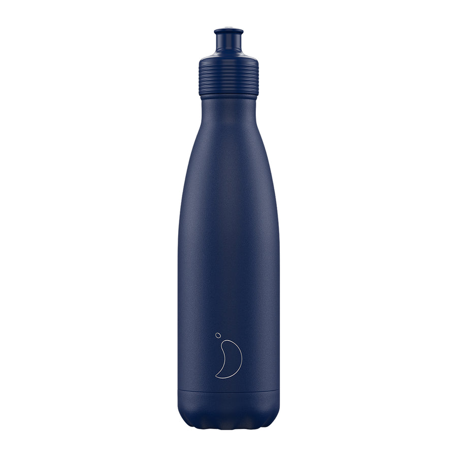 Chilly's, Chilly's Vacuum Insulated Stainless Steel 500ml Sports Drinking Bottle  - Matte Blue, Redber Coffee