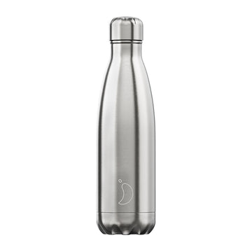 Chilly's, Chilly's Vacuum Insulated Stainless Steel 500ml Drinking Bottle - Stainless Steel Silver, Redber Coffee