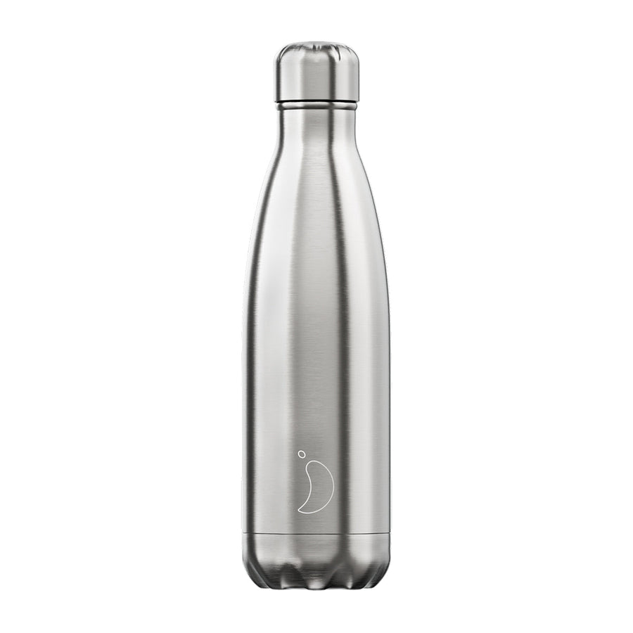 Chilly's, Chilly's Vacuum Insulated Stainless Steel 500ml Drinking Bottle - Stainless Steel Silver, Redber Coffee