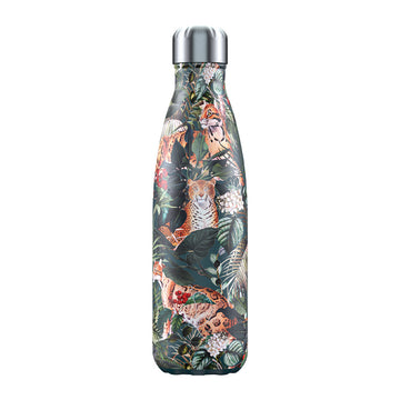 Chilly's, Chilly's Vacuum Insulated Stainless Steel 500ml Drinking Bottle - Tropical Leopard, Redber Coffee