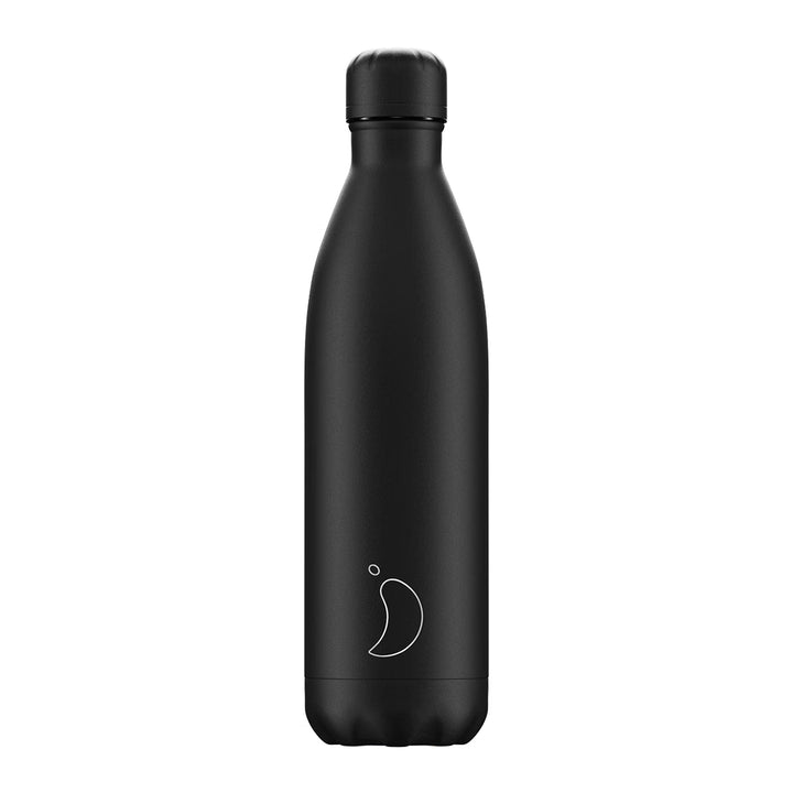 Chilly's, Chilly's Vacuum Insulated Stainless Steel 750ml Drinking Bottle - Monochrome All Black, Redber Coffee