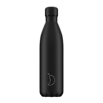 Chilly's, Chilly's Vacuum Insulated Stainless Steel 750ml Drinking Bottle - Monochrome All Black, Redber Coffee