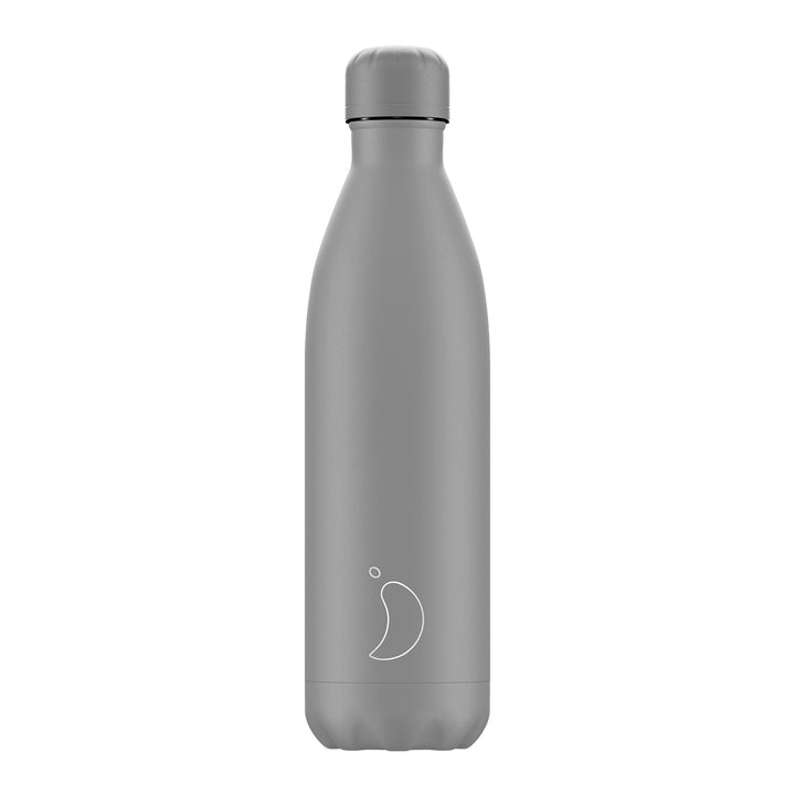 Chilly's, Chilly's Vacuum Insulated Stainless Steel 750ml Drinking Bottle - Monochrome All Grey, Redber Coffee