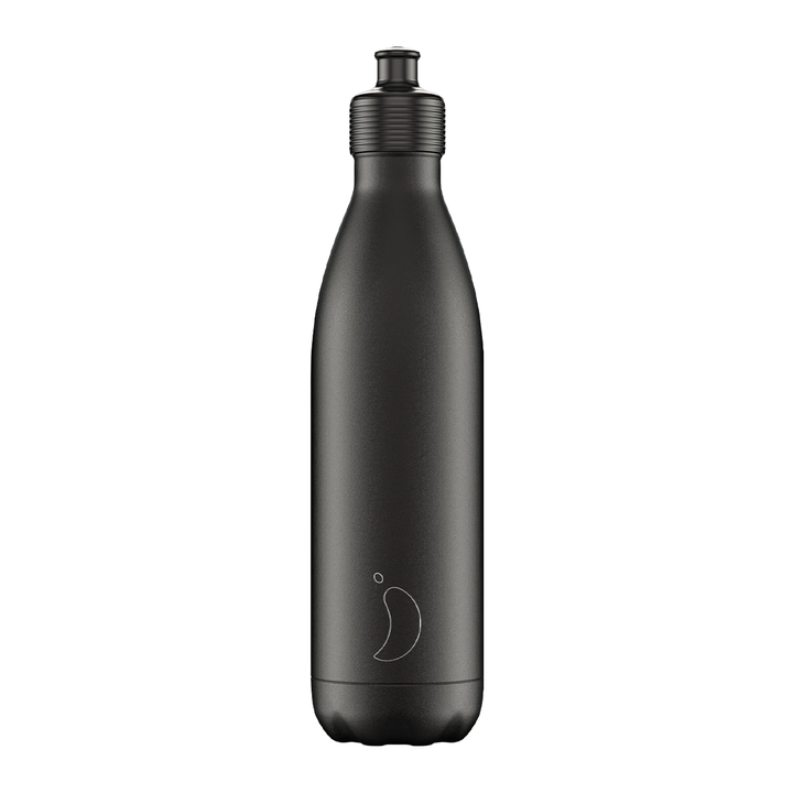 Chilly's, Chilly's Vacuum Insulated Stainless Steel 750ml Sports Drinking Bottle  - Monochrome Black, Redber Coffee