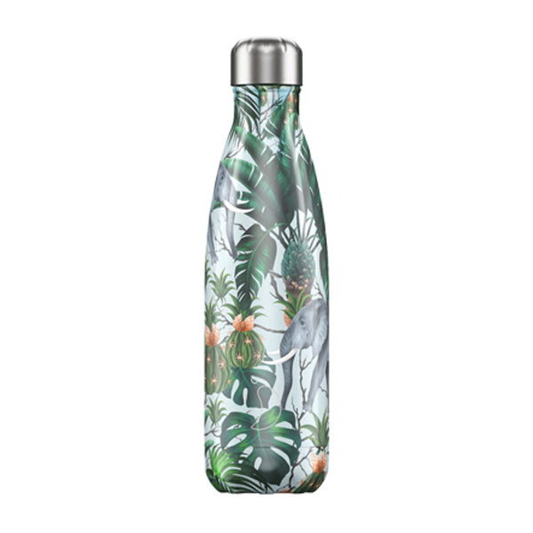 Chilly's, Chilly's Vacuum Insulated Stainless Steel 500ml Drinking Bottle - Tropical Elephant, Redber Coffee