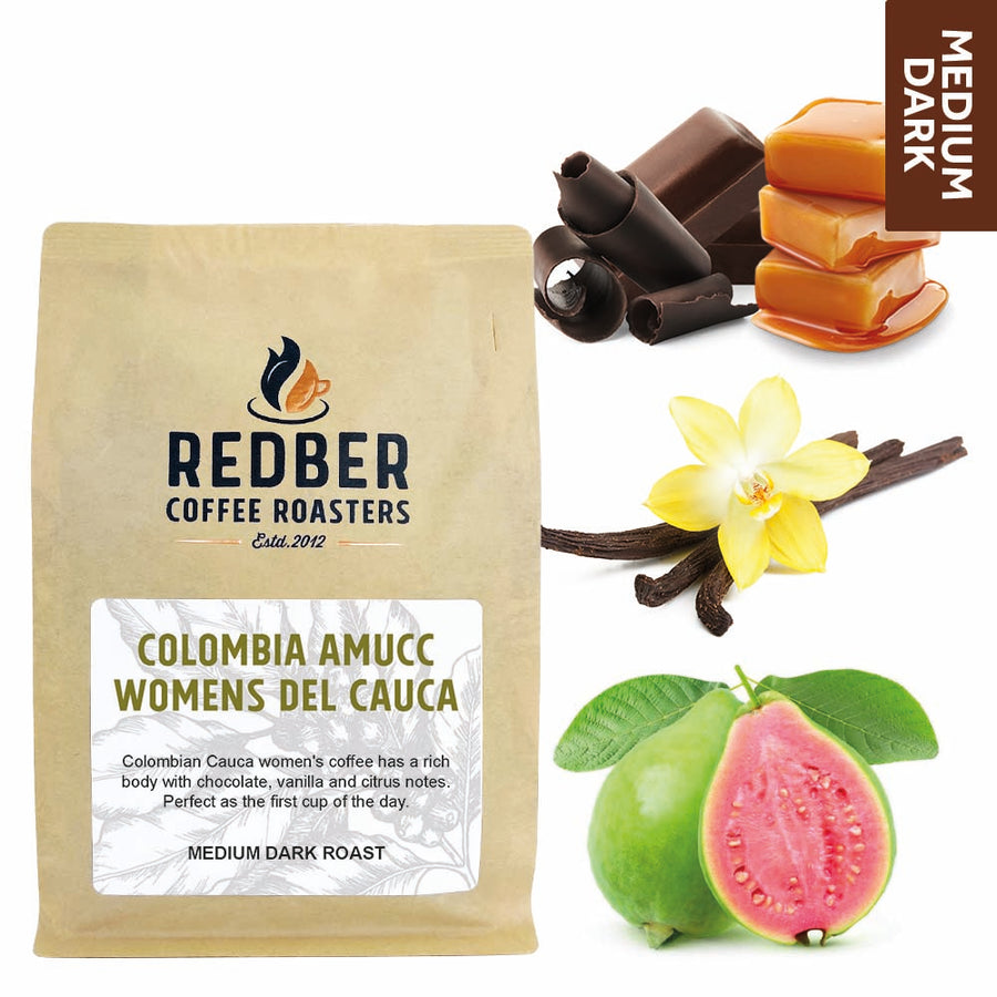 Redber, COLOMBIA CAUCA AMUCC Women's Coffee - Medium-dark Roast, Redber Coffee