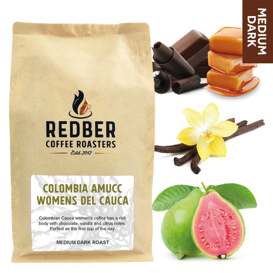 Redber, COLOMBIA CAUCA AMUCC Women's Coffee - Medium-dark Roast, Redber Coffee