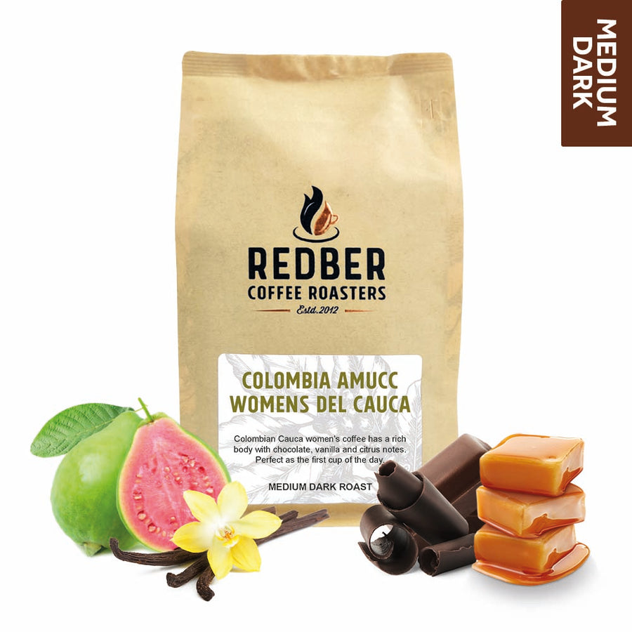 Redber, COLOMBIA CAUCA AMUCC Women's Coffee - Medium-dark Roast, Redber Coffee