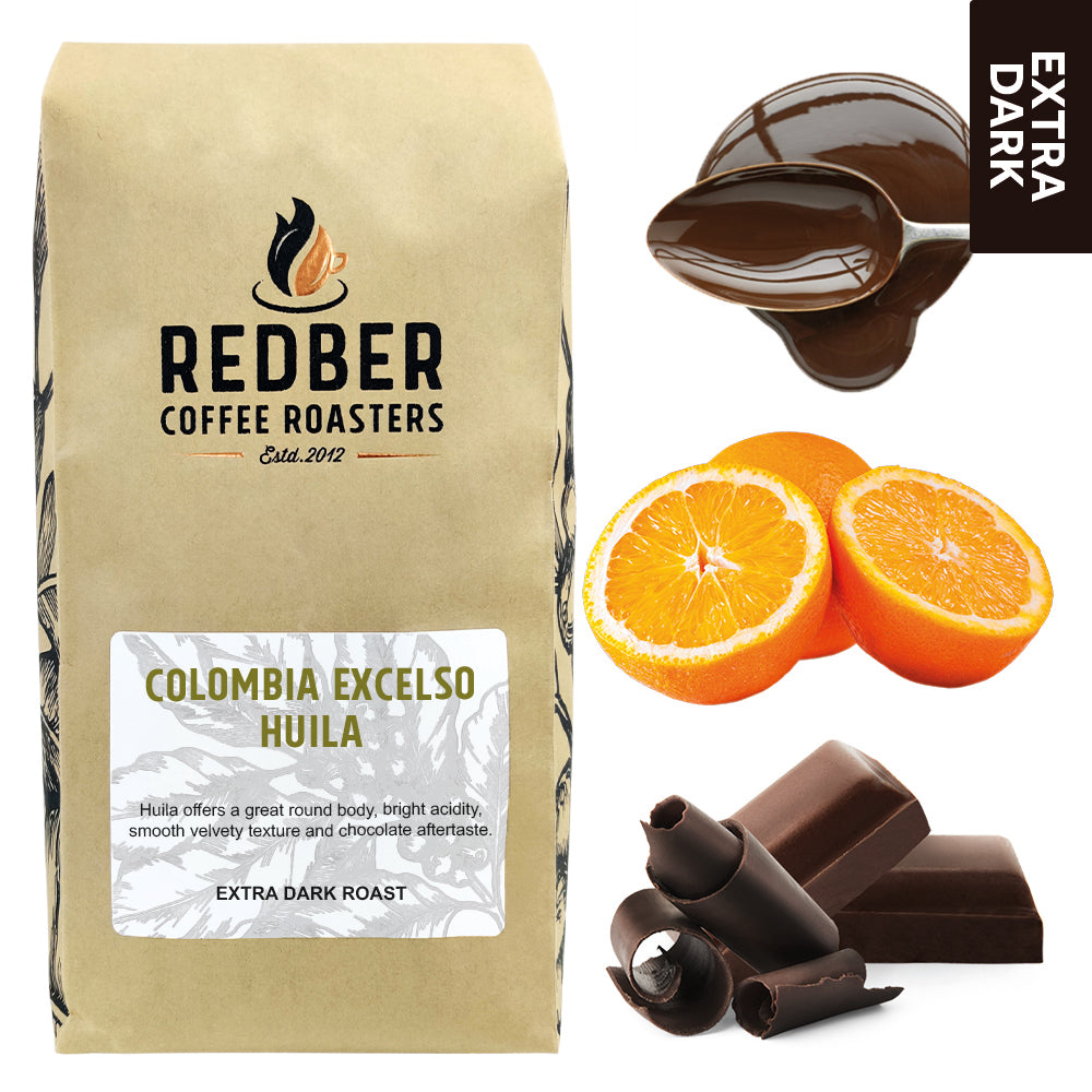 Redber, COLOMBIA EXCELSO HUILA - Italian Extra Dark Coffee, Redber Coffee