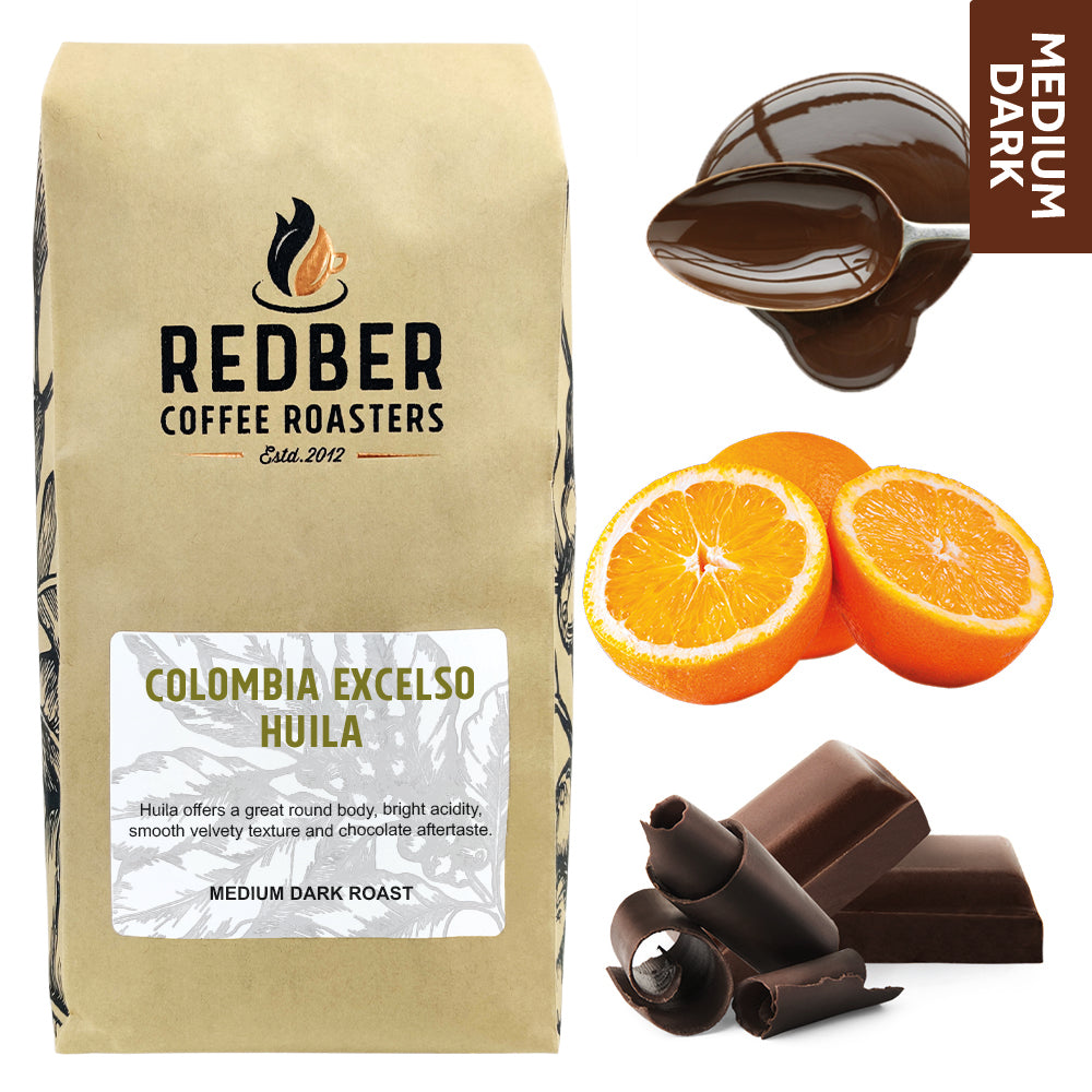 Redber, COLOMBIA EXCELSO HUILA - Medium-Dark Roast Coffee, Redber Coffee