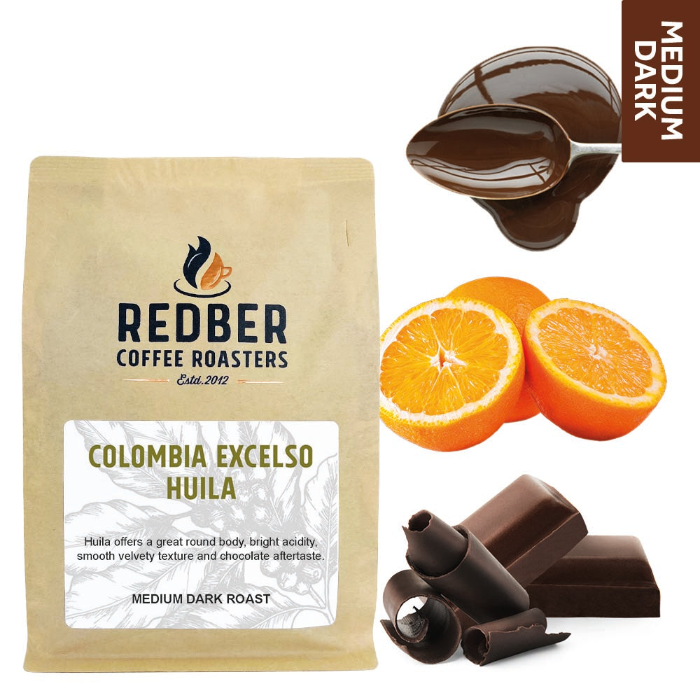 Redber, COLOMBIA EXCELSO HUILA - Medium-Dark Roast Coffee, Redber Coffee