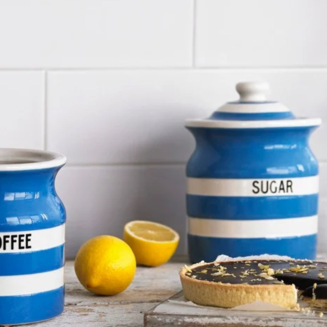 Cornishware tea shop coffee sugar