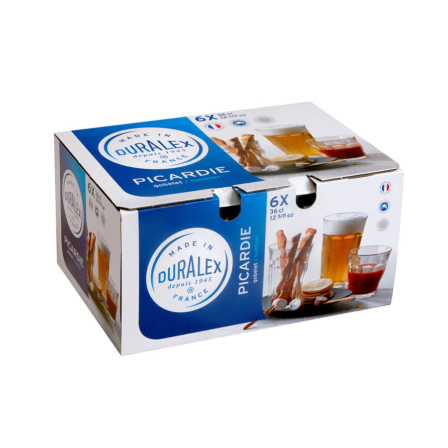 Duralex, Duralex Picardie Clear Highball Glass Tumbler 36cl (6 Pack), Redber Coffee