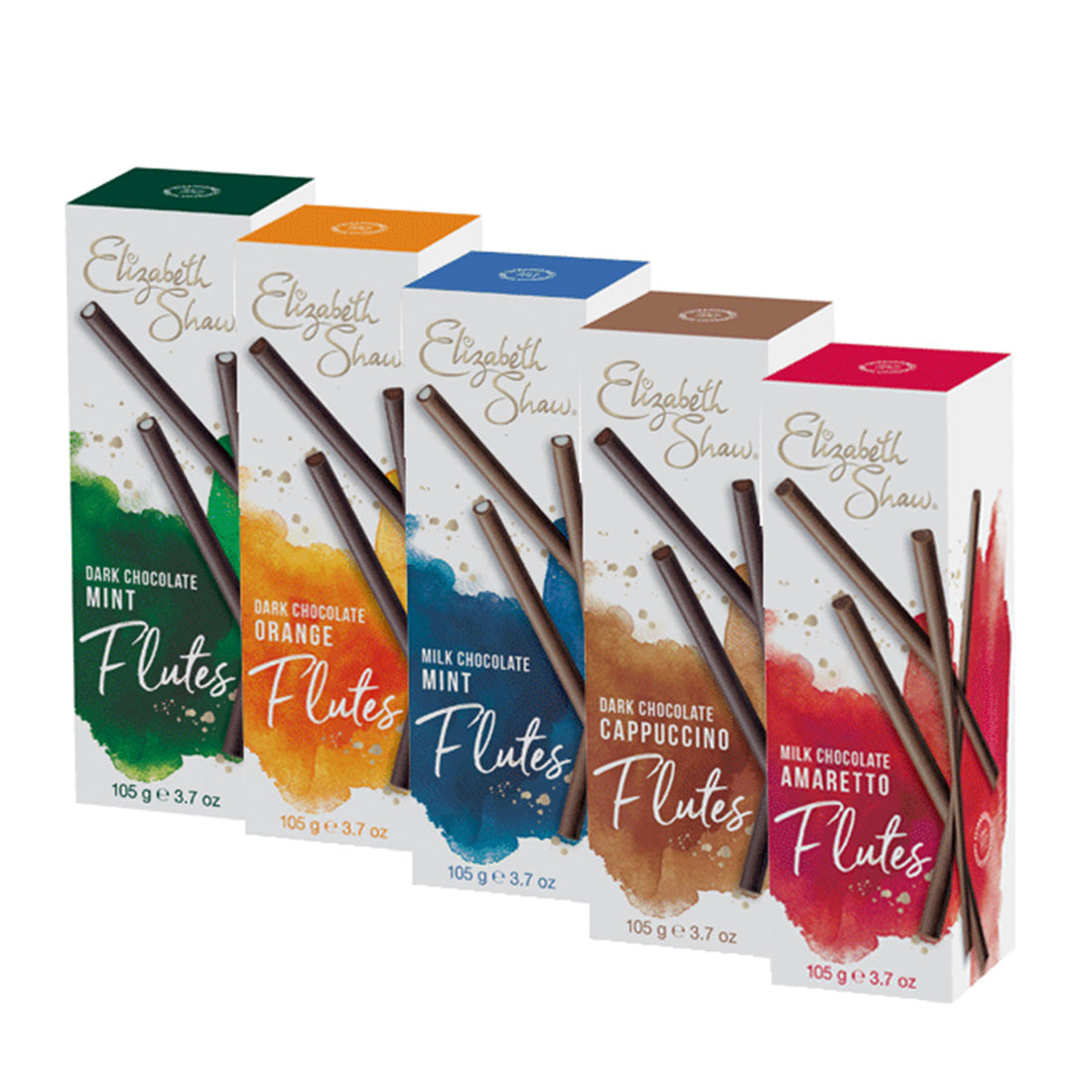 Elizabeth Shaw Chocolate Flutes Variety Pack 5x 105g | Redber Coffee