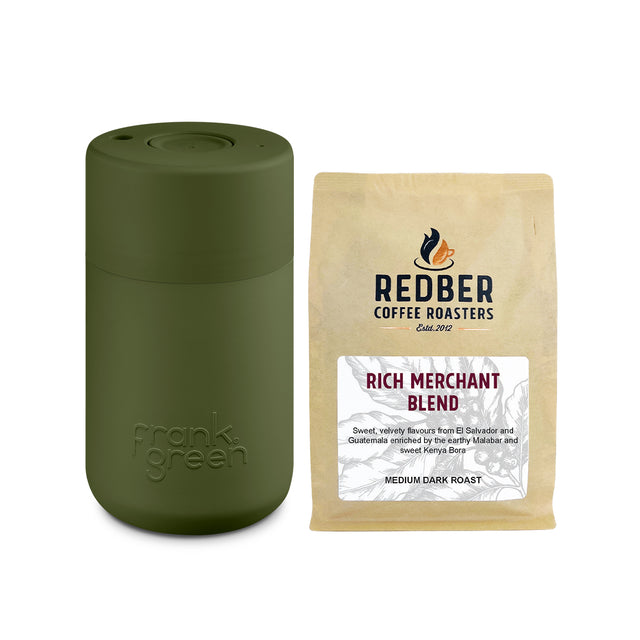 Frank Green, Frank Green 12oz/340ml Original Reusable Cup with 250g Coffee, Redber Coffee
