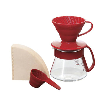 Hario, Hario V60 Ceramic Coffee Maker Kit Red Size 01, Redber Coffee