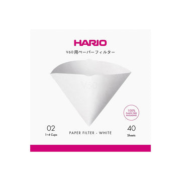 Hario, Hario V60 Coffee Filter Papers Size 02 - White (40 pack), Redber Coffee