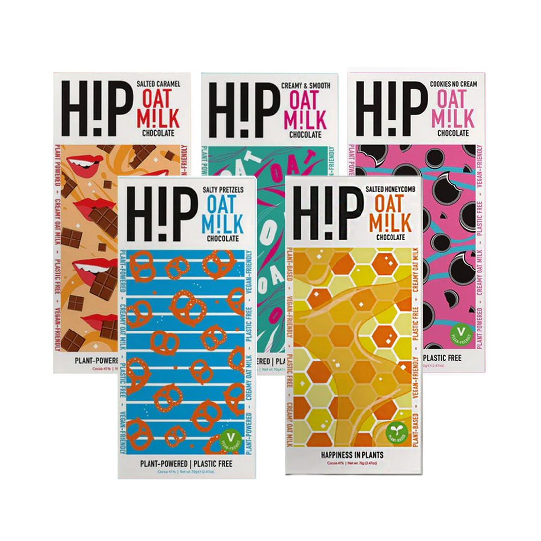 H!P, HIP Oat Milk Chocolate Bar 5 Pack Bundle, Redber Coffee
