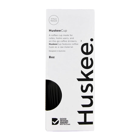 Huskee, Huskee Reusable 8oz Coffee Cups 4 Pack - Charcoal, Redber Coffee