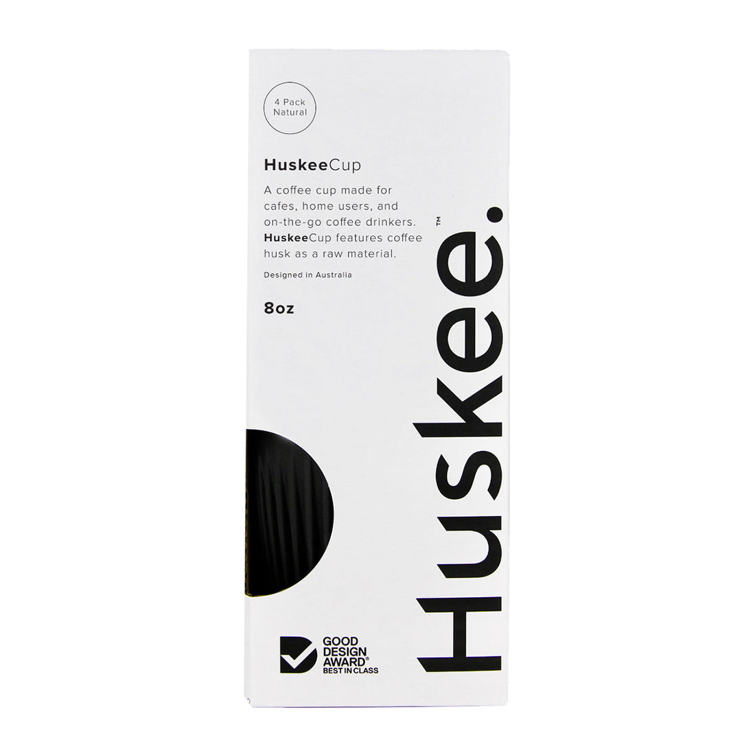 Huskee Reusable 8oz Coffee Cups 4 Pack Charcoal Redber Coffee