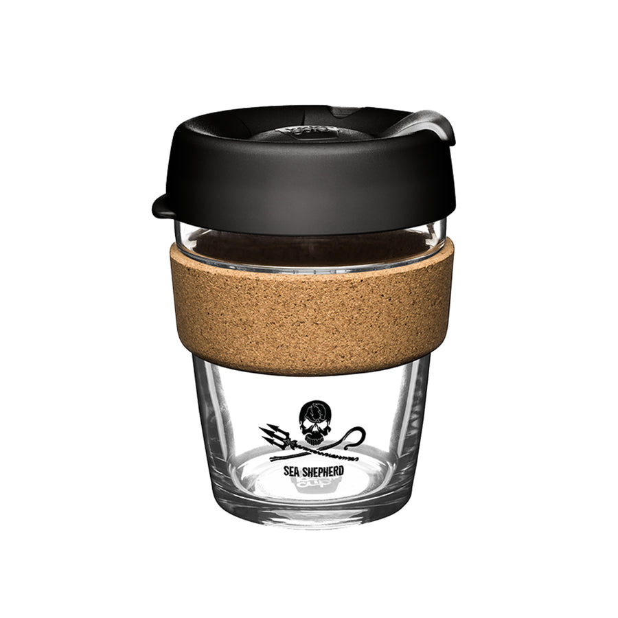 KeepCup, KeepCup X Sea Shepherd Brew Cork Glass Reusable Coffee Cup M 12oz/340ml, Redber Coffee