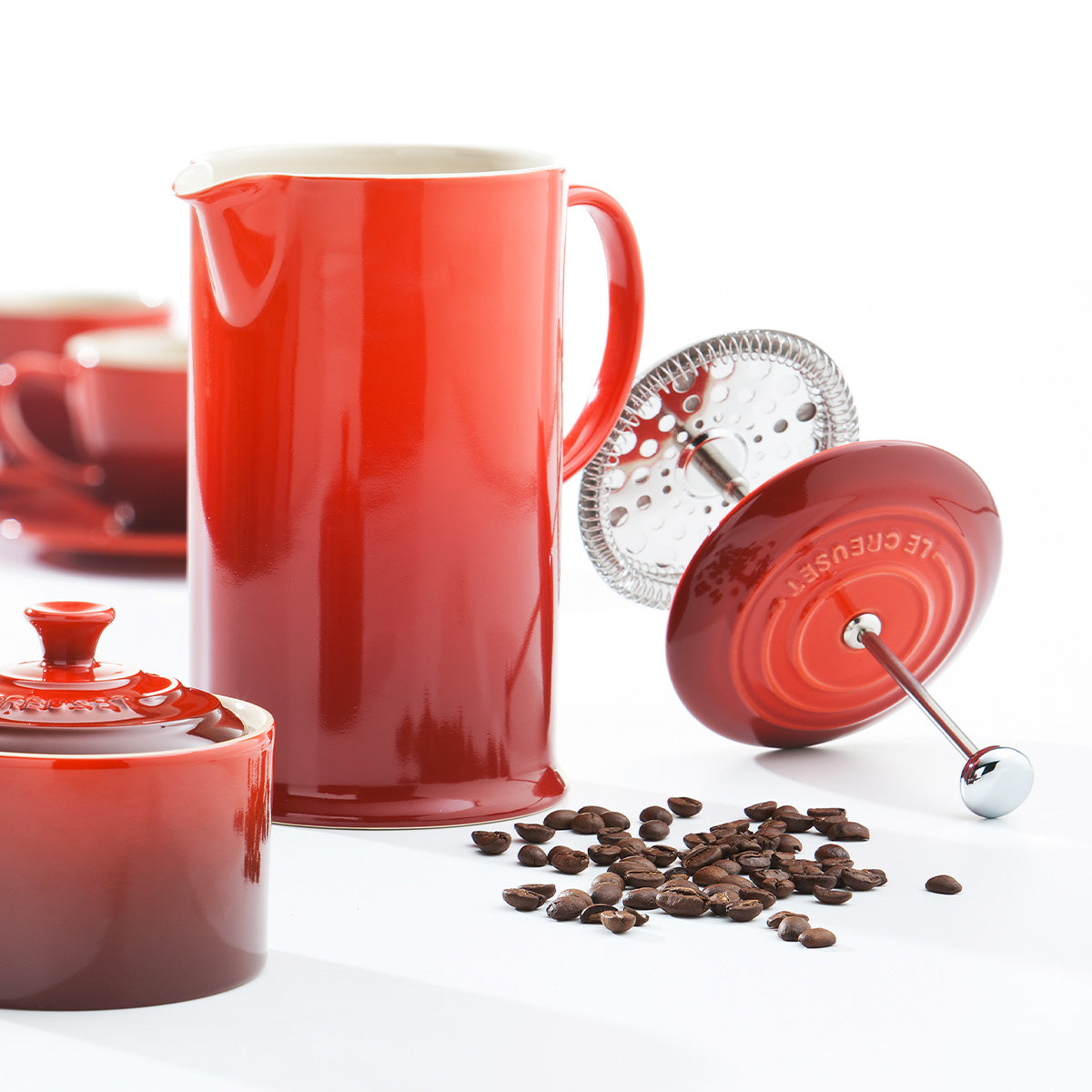 LE CREUSET コーヒーポット 800ml レッド Le Creuset Stoneware Cafetiere - Cerise | Redber Coffee