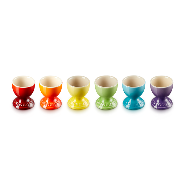 Le Creuset Stoneware Set of 6 Rainbow Egg Cups