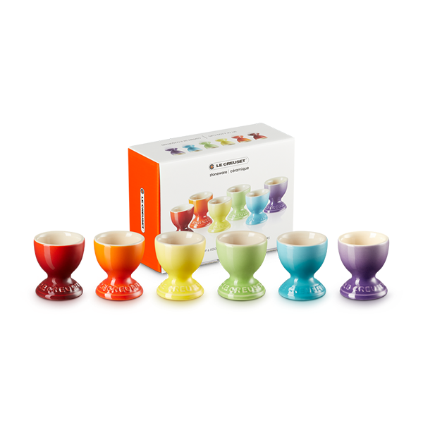Le Creuset Stoneware Set of 6 Rainbow Egg Cups